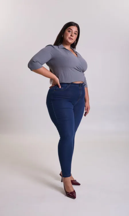 Skinny curvy elastizado tiro alto - Curve