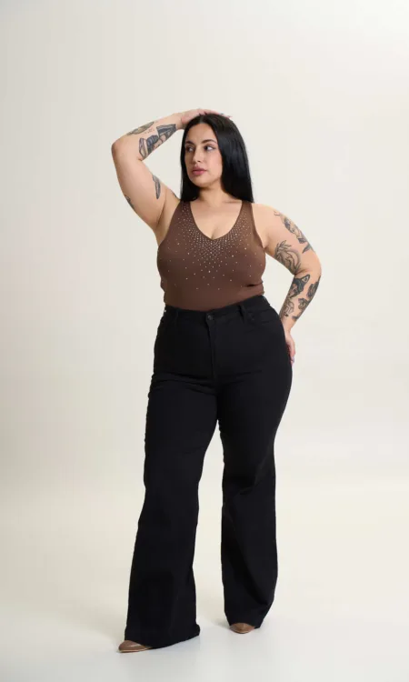 Oxford curvy elastizado tiro alto - Malve