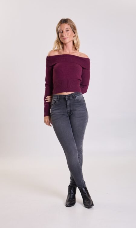 Skinny elastizado gris oscuro localizado - Acay