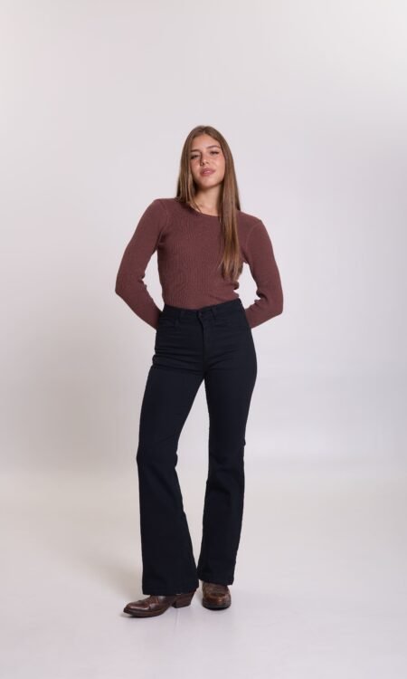 Oxford clasico elastizado negro - Malva