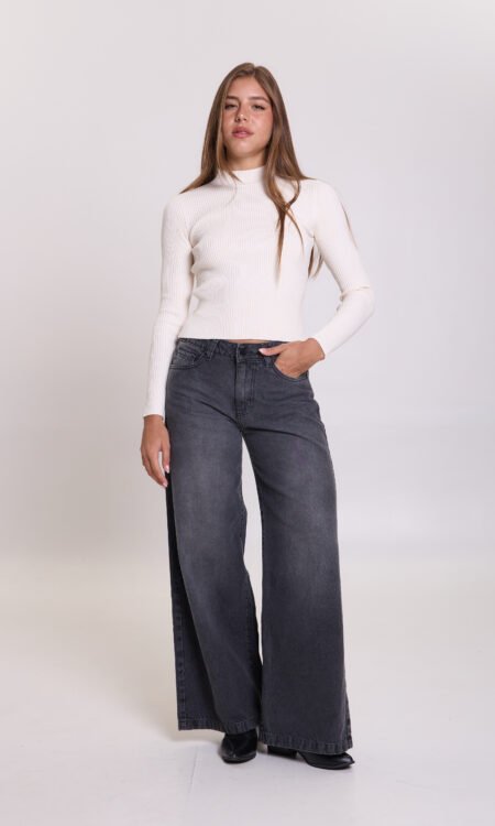 Loose fit rígido tiro caído gris oscuro - Zuka
