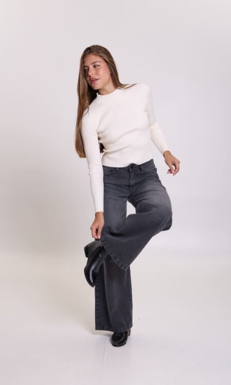 Loose fit rígido tiro caído gris oscuro - Zuka