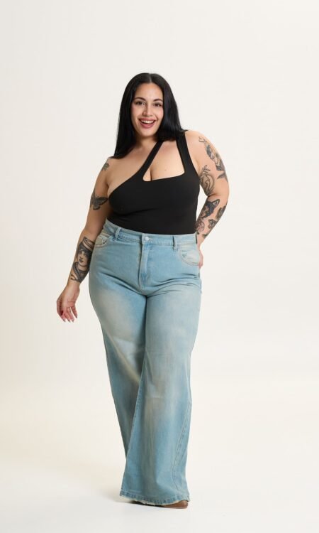 Wide leg rígido curvy matizado claro - Trafulcurvy