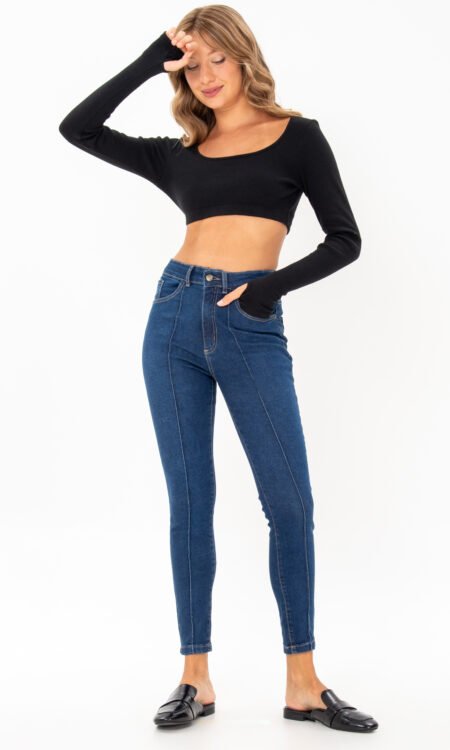 Skinny elastizado con alforza central - Aldu