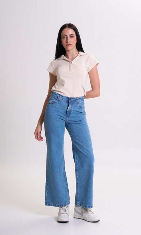 Wide leg rígido tiro alto - Sara