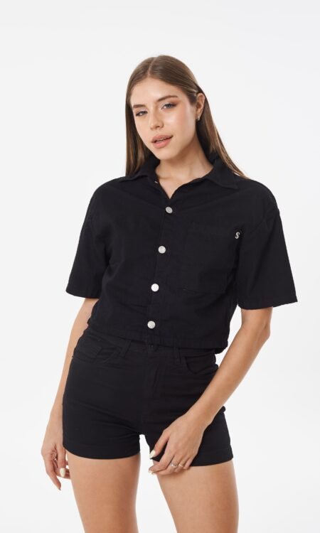 Camisa rigida corta negra - Yulon