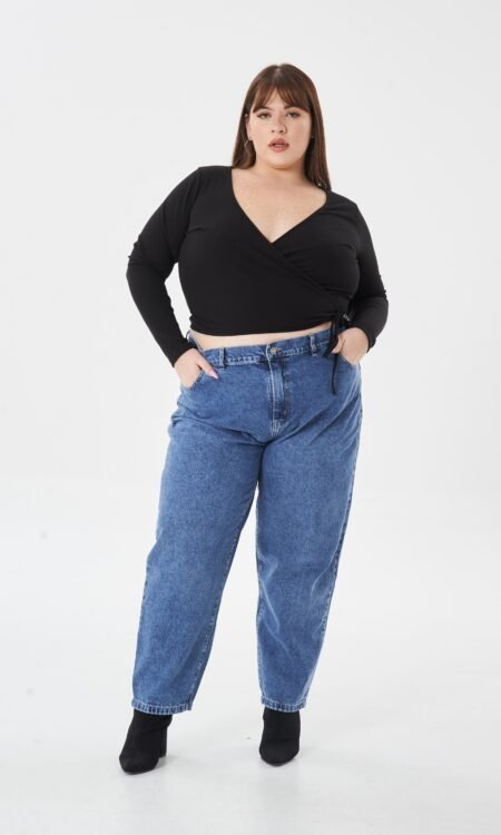 Mom rígido curvy azul - Allencurvy