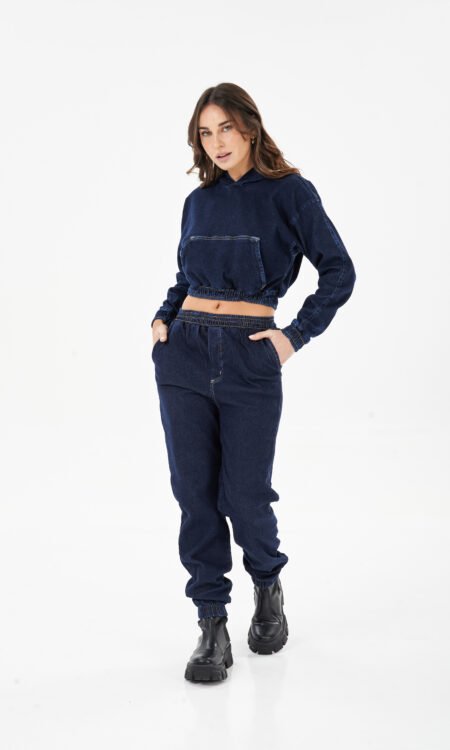 Jogging denim con puño - More
