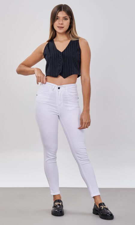 Skinny elastizado blanco tiro alto - Albania