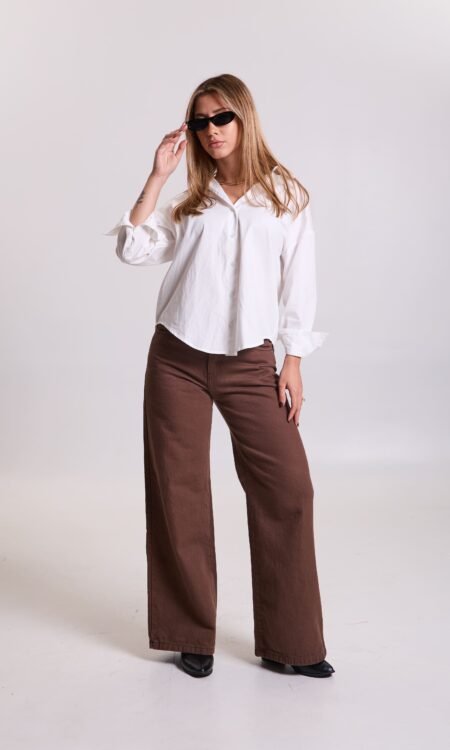 Wide leg rigido tiro alto - Hazel