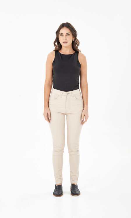 Skinny elastizado color beige - Granat