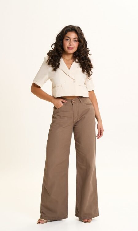 Wide leg rigido beige - Illinois