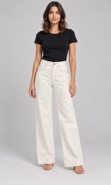 Wide leg elastizado tiro alto  - Raiso